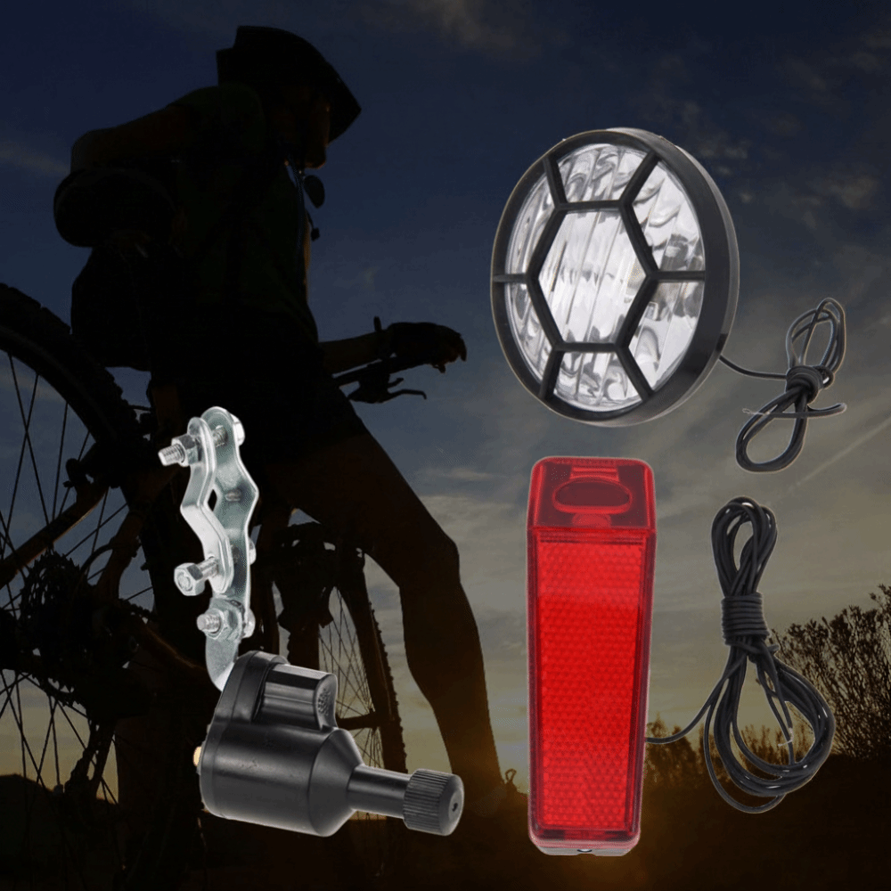 Bike Dynamo Light - Set di Luci per Bicicletta Dynamo