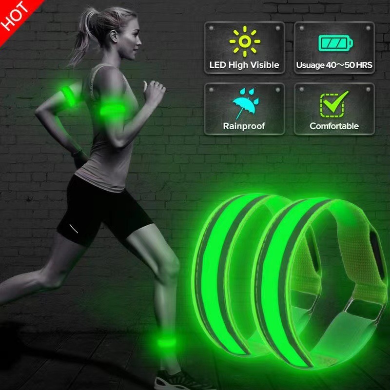 Cycling Gear Essentials - Fasce Riflettenti Impermeabili con LED, Cintura