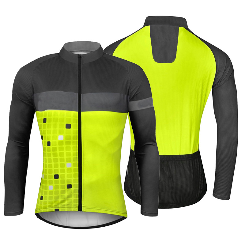 Cycling Gear Lycra - Giacca da ciclismo professionale, camicia verde